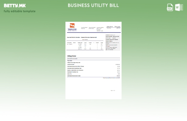 Модерен стил шаблон за деловна сметка за комунални услуги Electric Corporation
